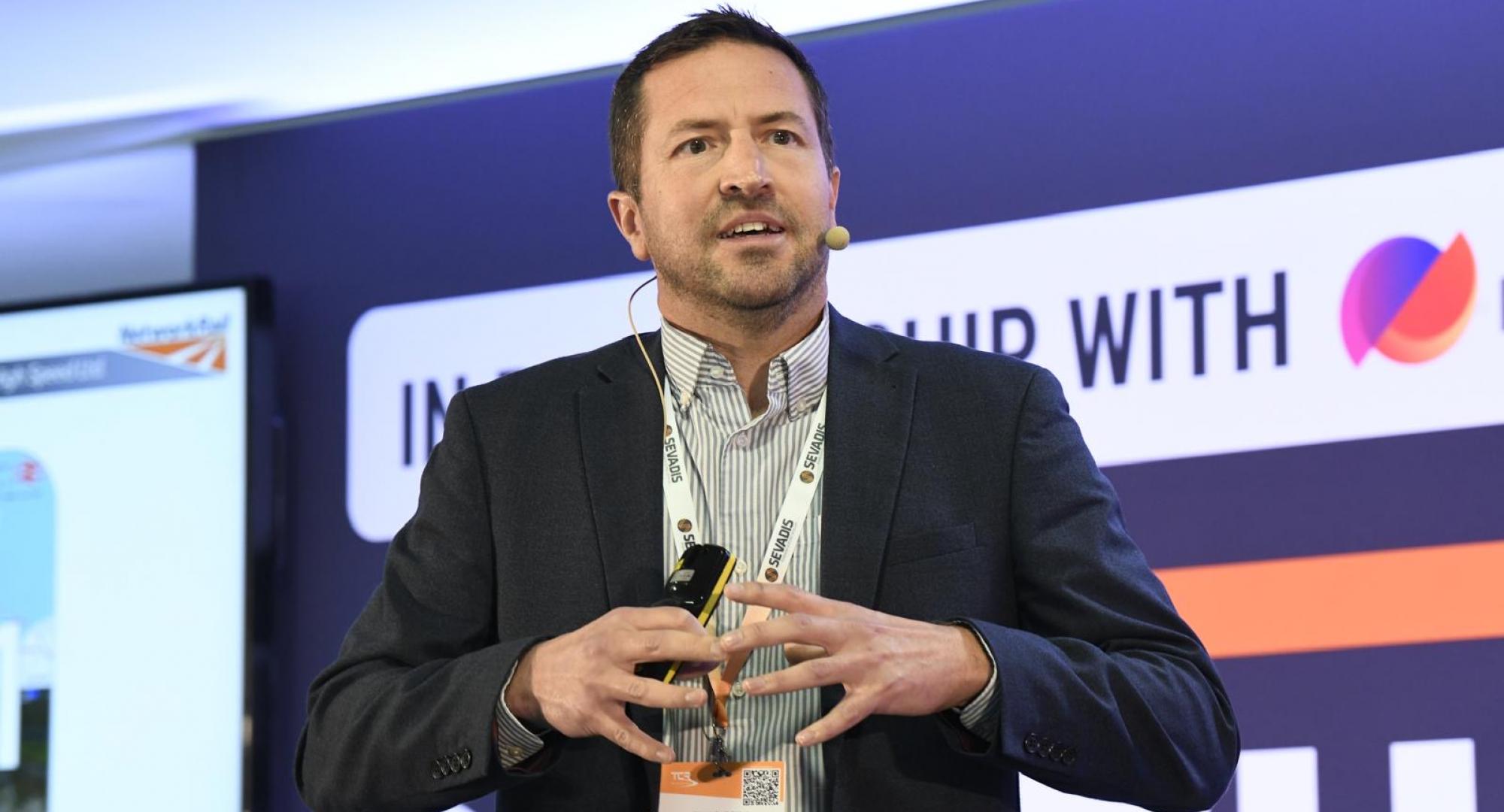 Michael Brinkley speaking at TransCityRail South 2026