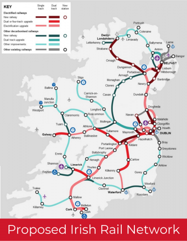 Proposed Irish rail network
