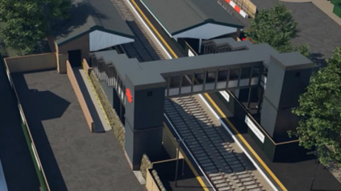 Artist's impression of Llanelli station footbridge
