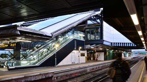 New escalators at Gatwick Airport station