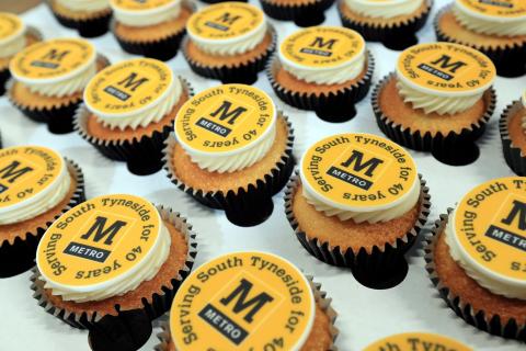 Tyne and Wear Metro line in South Tyneside 40th anniversary cupcakes