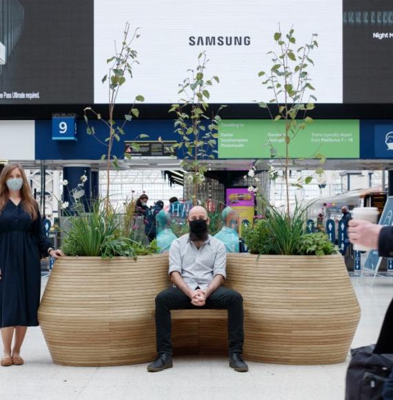 Nick Tyrer and Victoria Philpott have brought together seating and striking planting through a design that offers a spatial experience while remaining functional and comfortable.