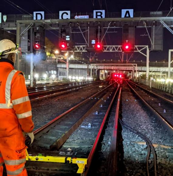 Worker on Euston track 