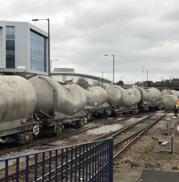 Freight train derailment in Sheffield