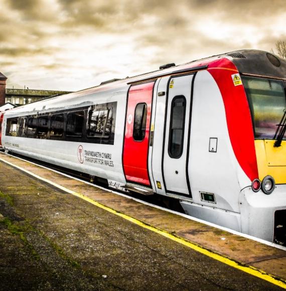 Transport for Wales train on track 