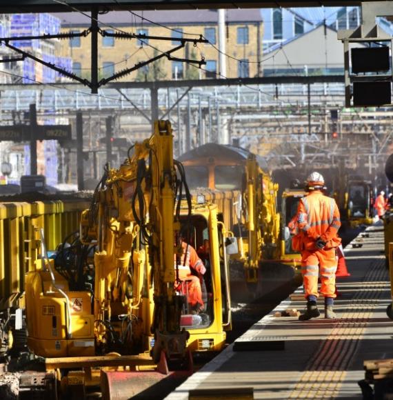 Workers on the railway 