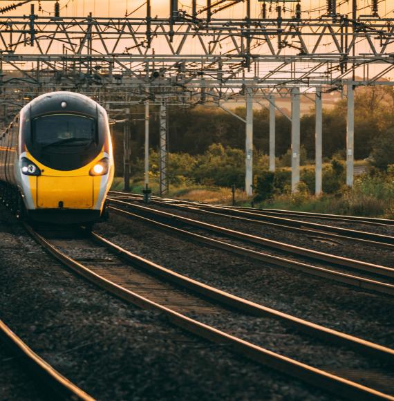 Pendolino train in the late afternoon sun