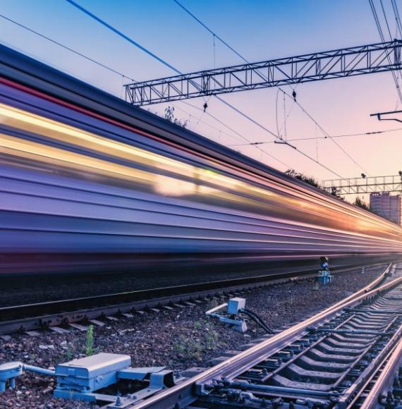 Train moving at high speed 