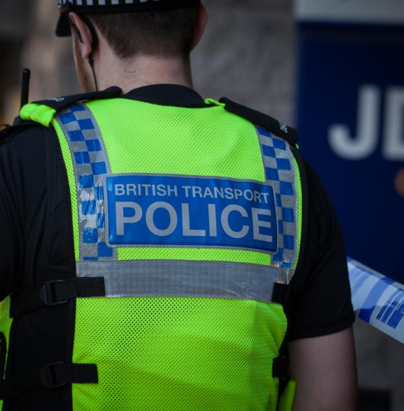 Back of a British Transport Police officer