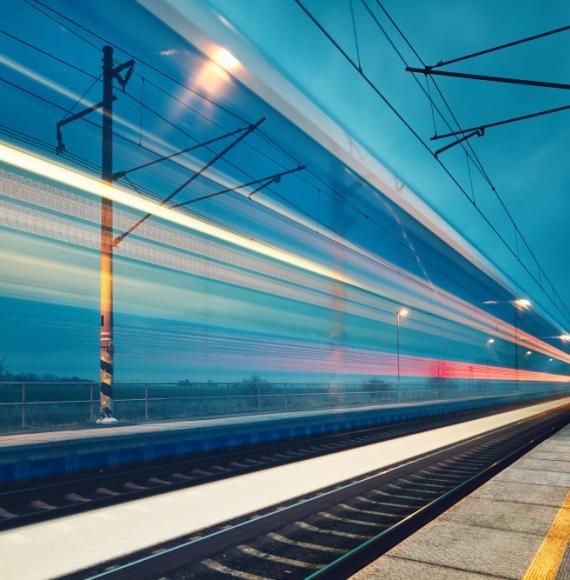 Train travelling at High Speed 