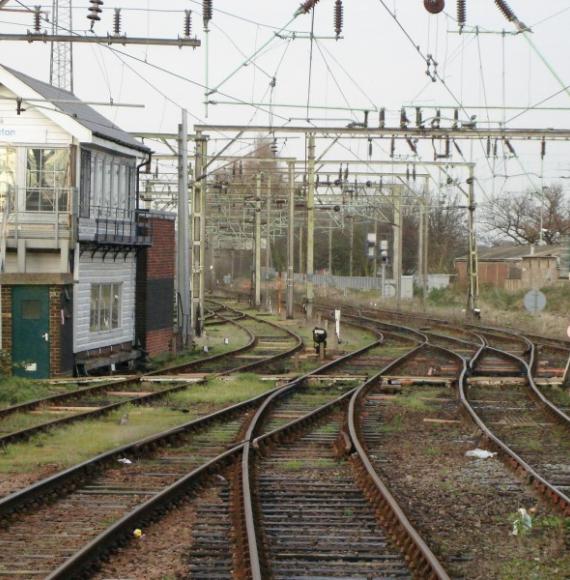 Clacton signal box with points