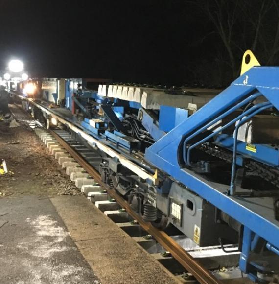 New track construction machine at Castleton Moor