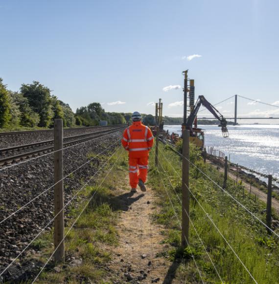 rail worker working on the track 