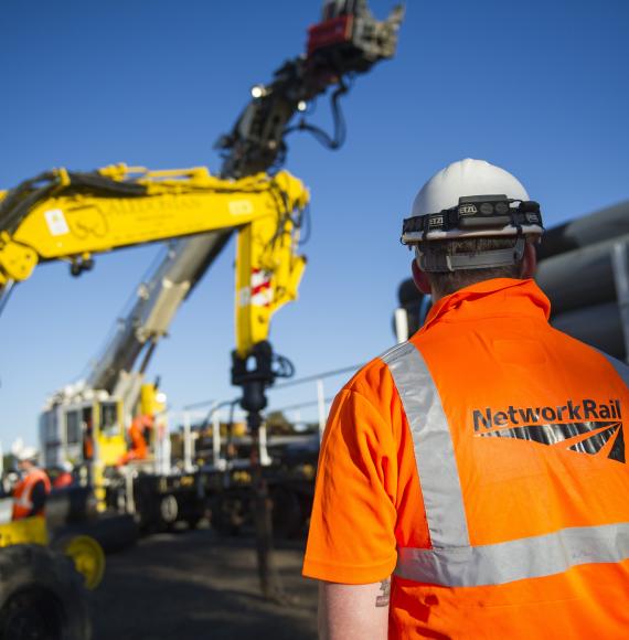 Network Rail engineer on site of a major project