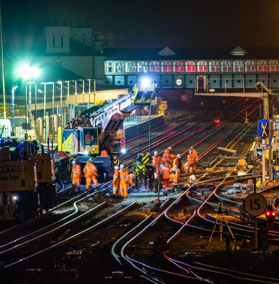 Network Rail engineers working on site