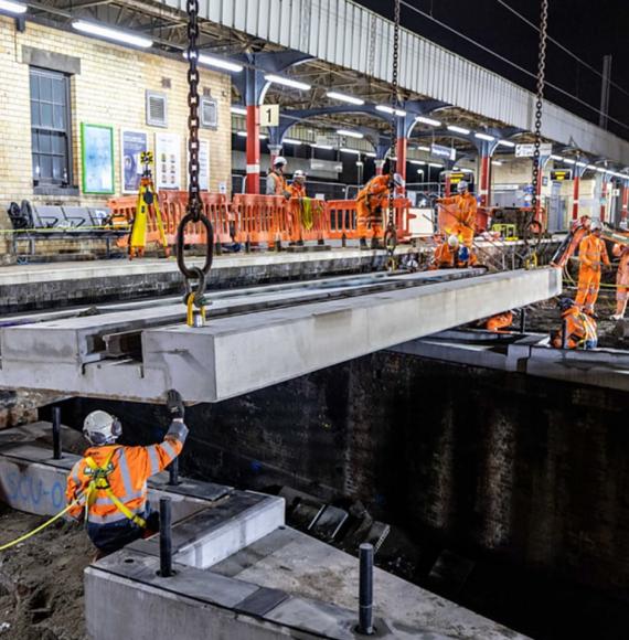 Bridge decks replaced at Warrington Bank Quay station