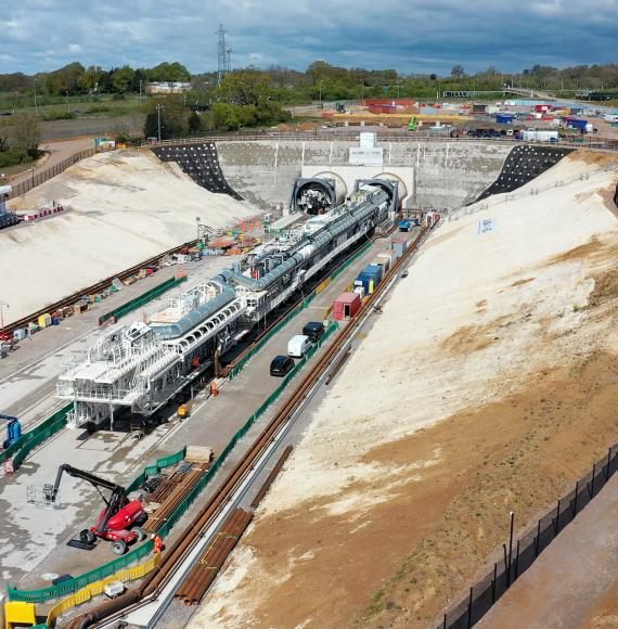 HS2 tunnel boring machines on site