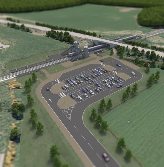 Artist impression of the new Inverness Airport station