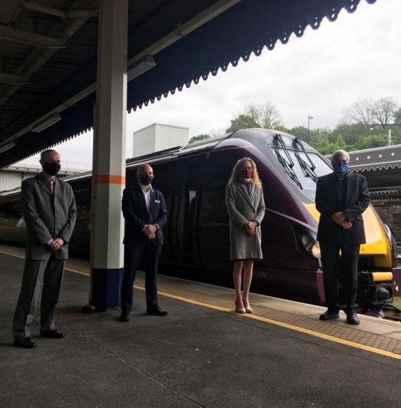 EMR train at Sheffield station