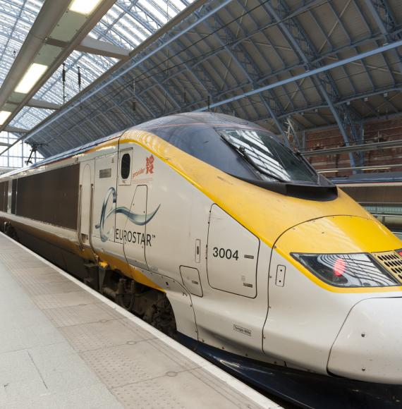 Eurostar train in the station