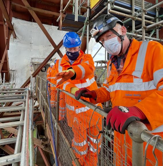 Scottish Transport Minister Graeme Dey on the North Queensferry approach span