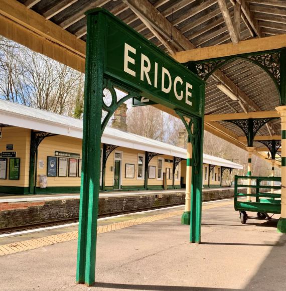 Heritage style signage at Eridge station