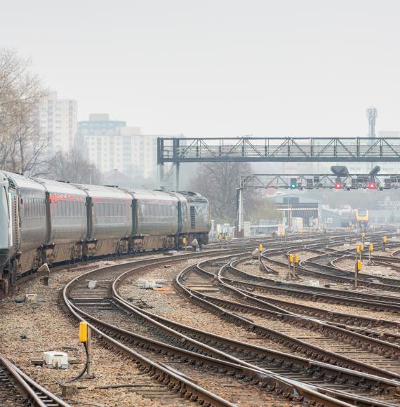 Train running at Bristol East Junction