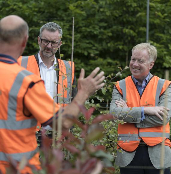 HS2 CEO at a plant nursery