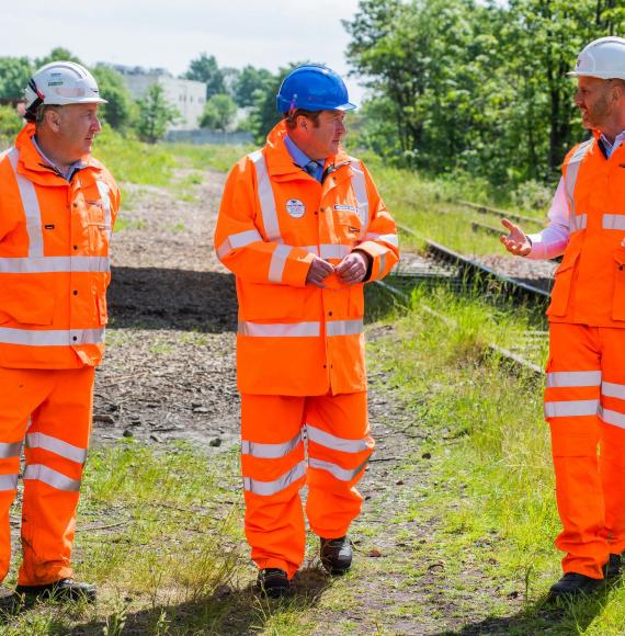 Kris Kinnear and Graeme Dey on site in Leven, Scotland