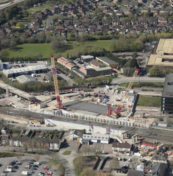 Wide angle shot of Bletchley flyover