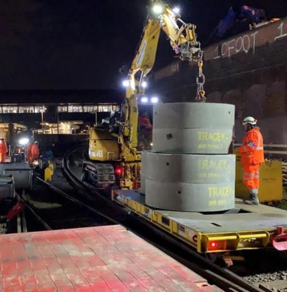 Renewal works on the track near London Victoria