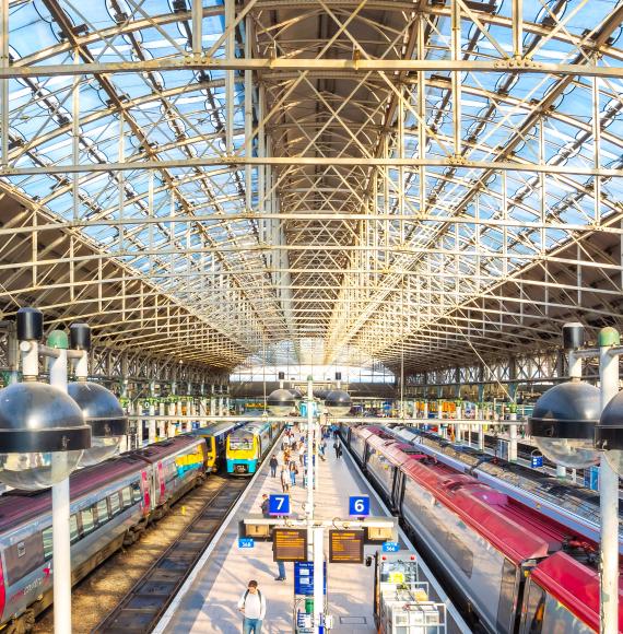 Train station in Manchester, UK