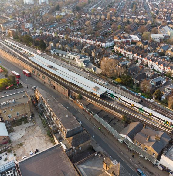 Balham station - aerial view