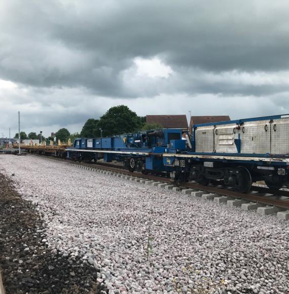 Network Rail train between York and Church Fenton