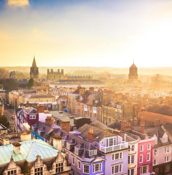 Oxford cityscape at sunset