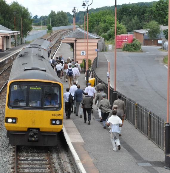 Dartmoor Line train at a station