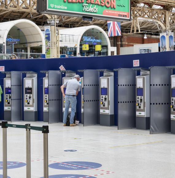 Ticket machines at train station