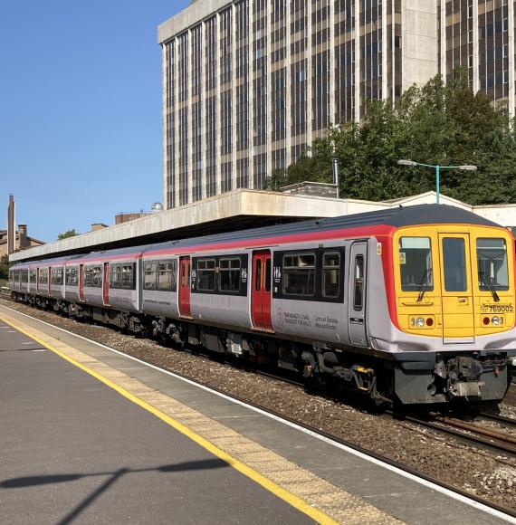 Transport for Wales train in Cardiff