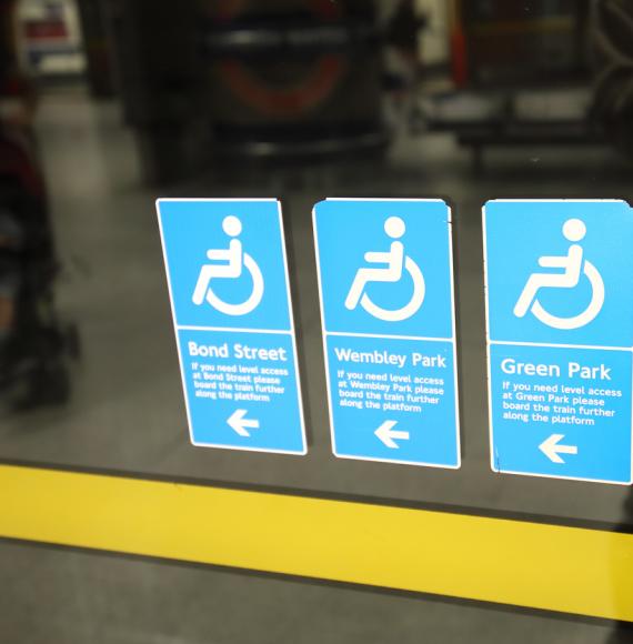 Disabled signs on underground