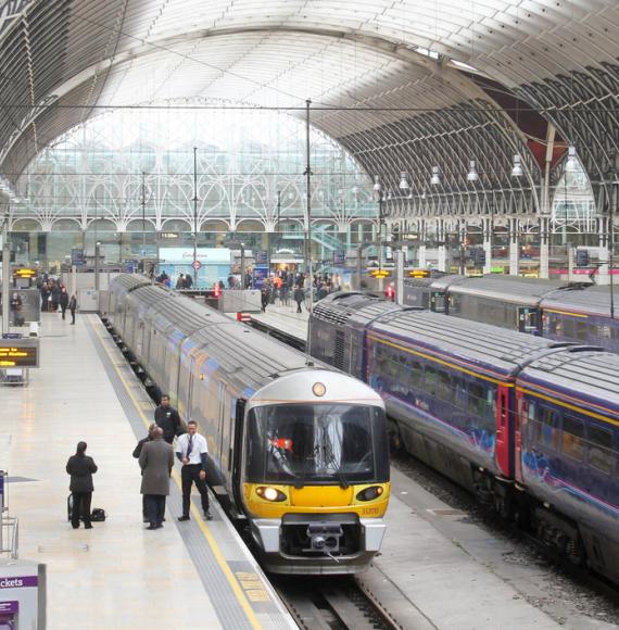 Trains parked at station