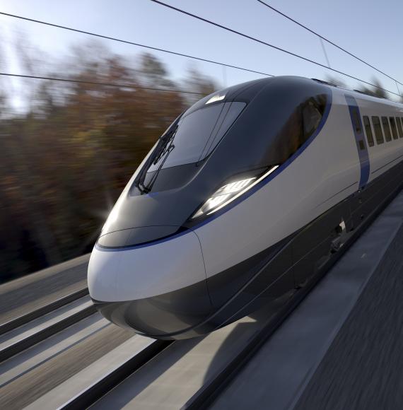 Artist impression of a HS2 train