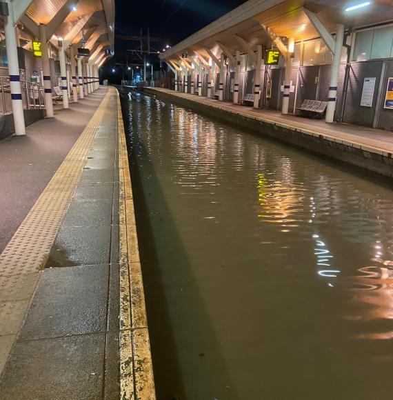 Flooding at Rotherham station