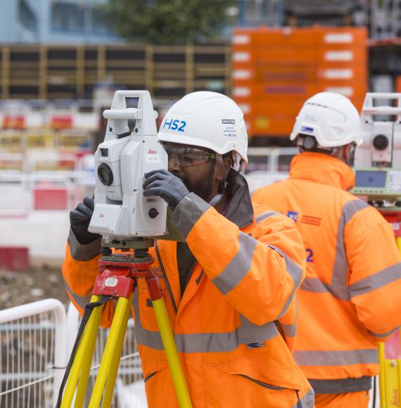 Students taking part in work experience at HS2