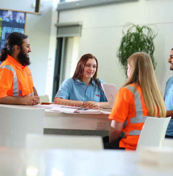 Apprentices from Network Rail learning in the industry