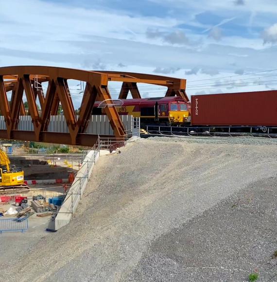 First train over SAS 13 bridge, image via Network Rail 