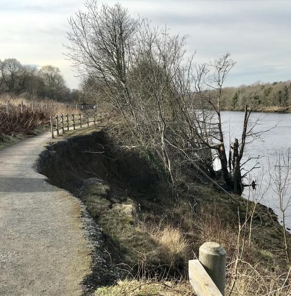 Walkway erosion, via Network Rail 