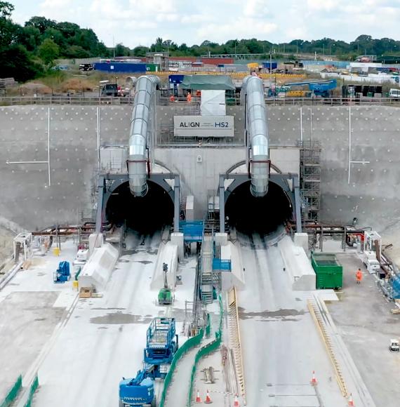 South portal of the Chiltern tunnel after launch of the TBMs summer 2021