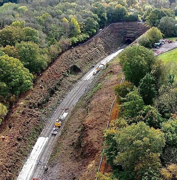 Wadhurst London aerial half completion, via Network Rail 