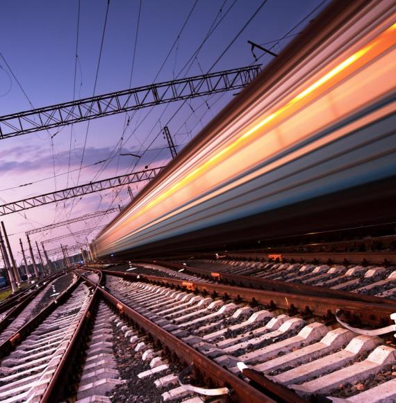 Rail at night, via Istock 