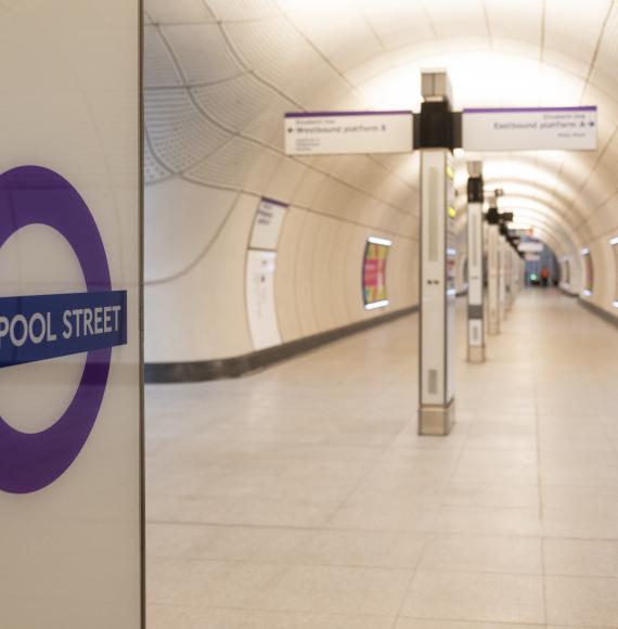 Elizabeth line Liverpool Street station signage